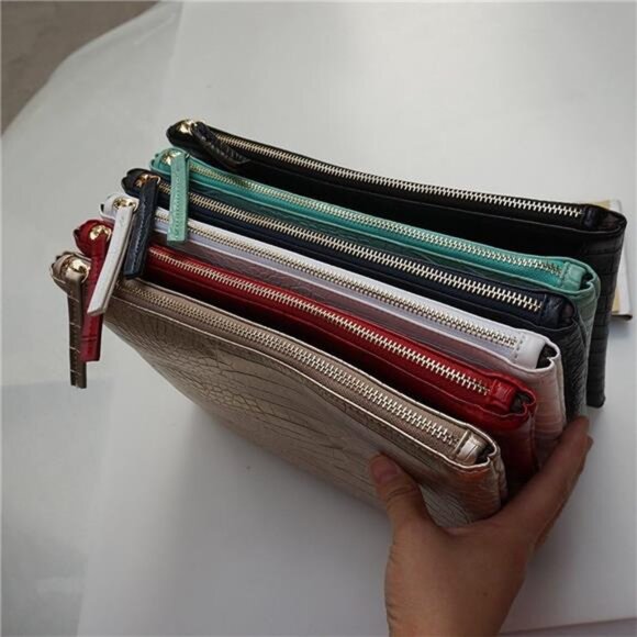 Women Clutches Crocodile Grain PU Leather Envelope Clutch Bag - Picture 6 of 7